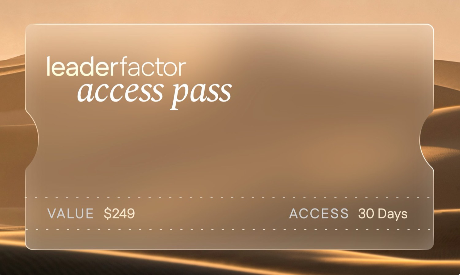LeaderFactor Access Pass — Desert Sand