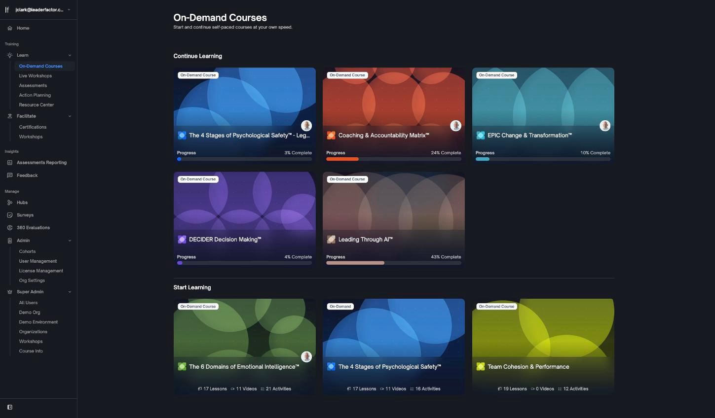On-demand course catalog